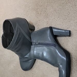 Gray booties lifestyle size 7